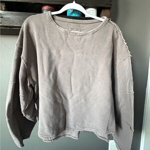 We The Free Distressed Brown Sweatshirt